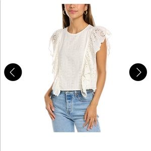 Sea New York white eyelet crop top